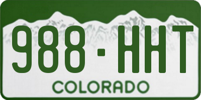 CO license plate 988HHT