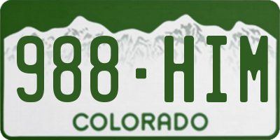 CO license plate 988HIM