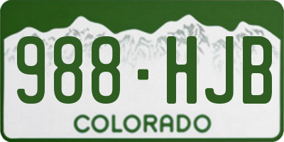 CO license plate 988HJB
