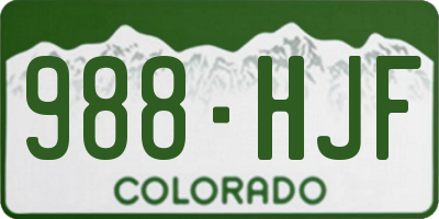 CO license plate 988HJF