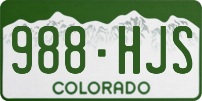 CO license plate 988HJS