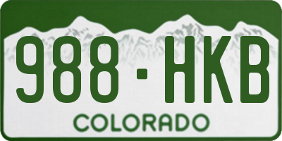 CO license plate 988HKB