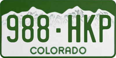 CO license plate 988HKP
