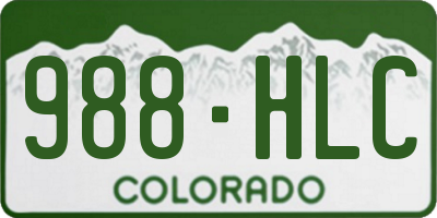 CO license plate 988HLC