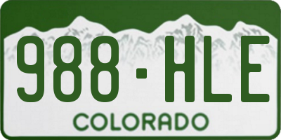 CO license plate 988HLE