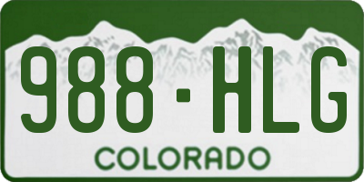 CO license plate 988HLG