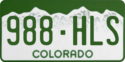 CO license plate 988HLS