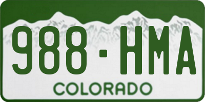 CO license plate 988HMA