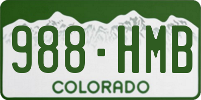 CO license plate 988HMB