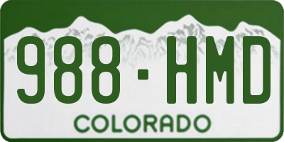 CO license plate 988HMD