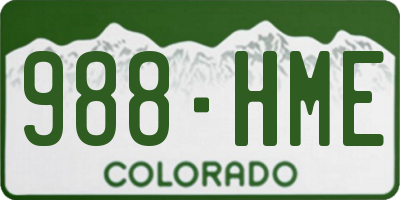 CO license plate 988HME