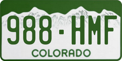 CO license plate 988HMF