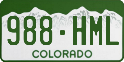 CO license plate 988HML
