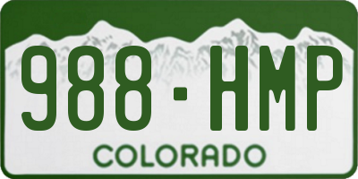 CO license plate 988HMP