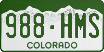 CO license plate 988HMS
