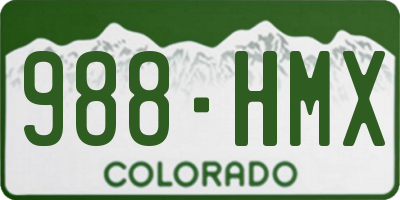 CO license plate 988HMX