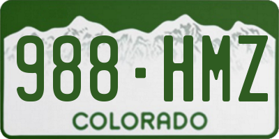 CO license plate 988HMZ