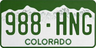 CO license plate 988HNG
