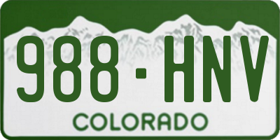 CO license plate 988HNV