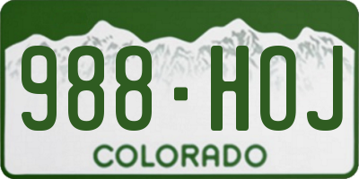 CO license plate 988HOJ