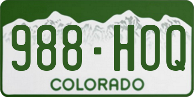 CO license plate 988HOQ