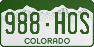 CO license plate 988HOS