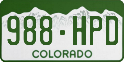 CO license plate 988HPD