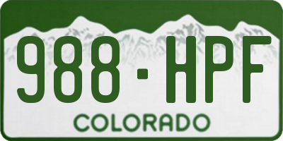 CO license plate 988HPF