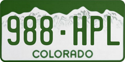 CO license plate 988HPL