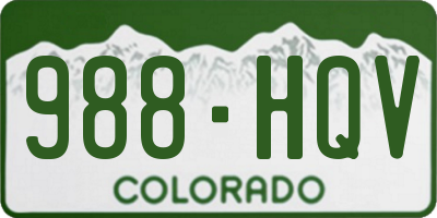 CO license plate 988HQV