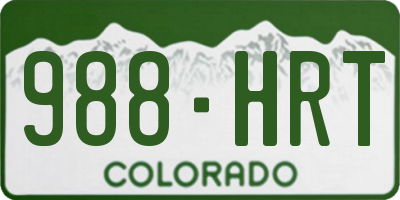 CO license plate 988HRT
