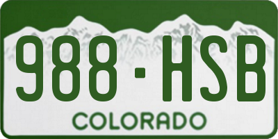 CO license plate 988HSB