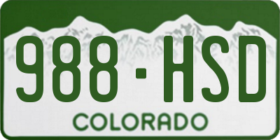 CO license plate 988HSD