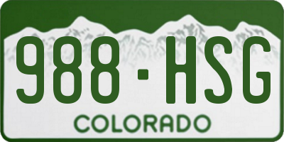 CO license plate 988HSG