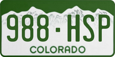CO license plate 988HSP