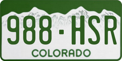 CO license plate 988HSR