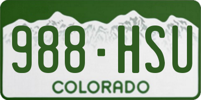 CO license plate 988HSU