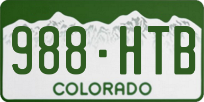 CO license plate 988HTB