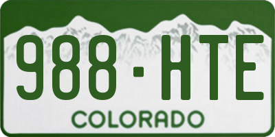 CO license plate 988HTE