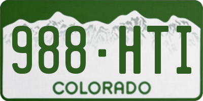 CO license plate 988HTI