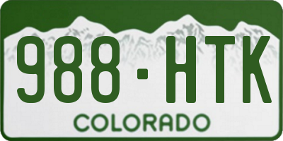 CO license plate 988HTK