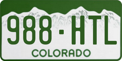 CO license plate 988HTL