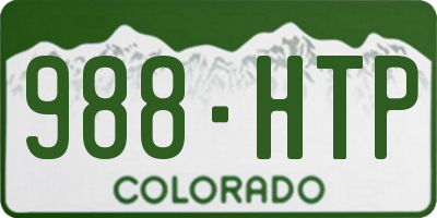 CO license plate 988HTP