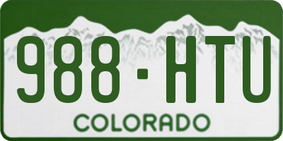 CO license plate 988HTU