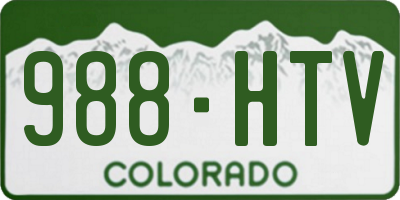 CO license plate 988HTV