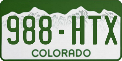 CO license plate 988HTX