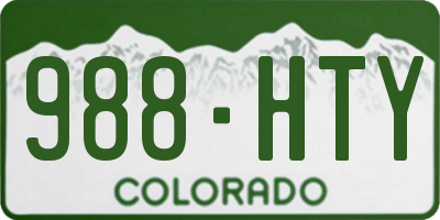 CO license plate 988HTY