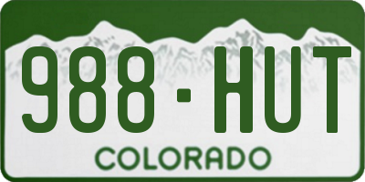 CO license plate 988HUT