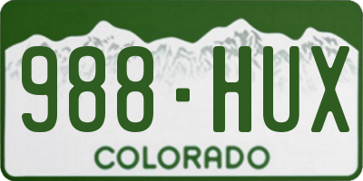 CO license plate 988HUX