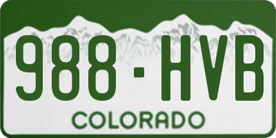 CO license plate 988HVB